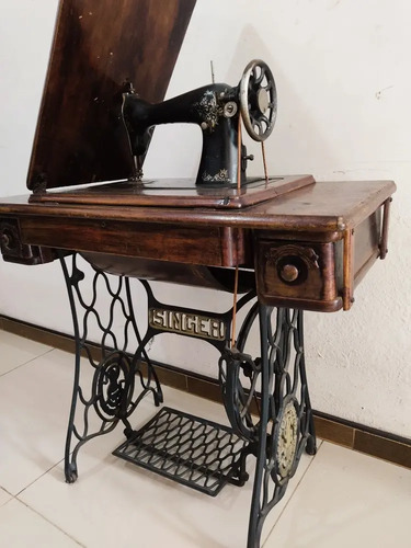 Máquina De Coser Antigua Singer, Con Herraje Pata De Araña, 110 V - foto 5