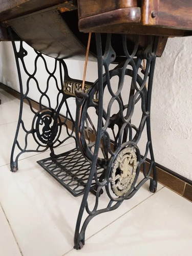 Máquina De Coser Antigua Singer, Con Herraje Pata De Araña, 110 V - foto 8