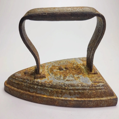 Plancha Antigua En Hierro Fundido, Original, Sello En Alto Relieve - foto 5