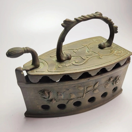 Plancha A Carbón Antigua, En Bronce Fundido, Original, Para Coleccionistas