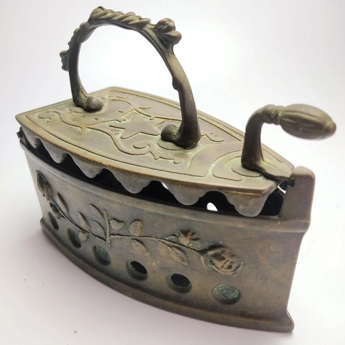 Plancha A Carbón Antigua, En Bronce Fundido, Original, Para Coleccionistas - foto 4